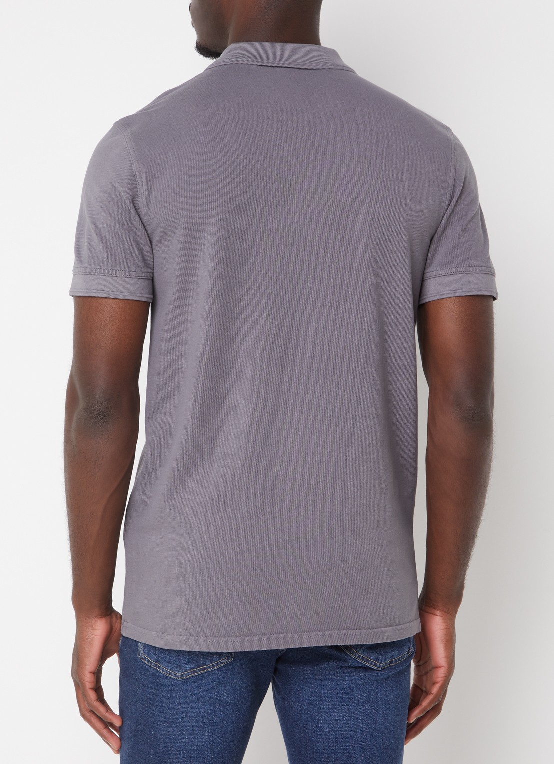 BOSS Prime regular fit polo van piqué katoen met logo - achterkant dark grey-029 / grijs