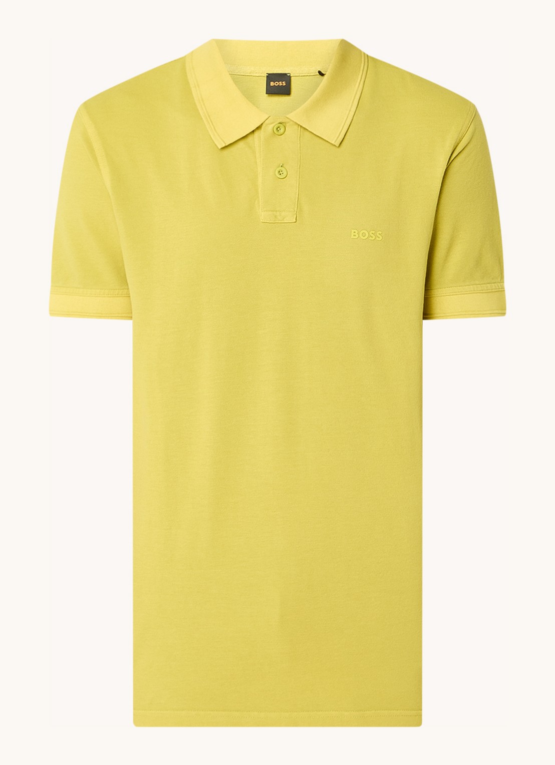 BOSS Prime regular fit polo van piqué katoen met logo - voorkant 2 open green-398 / groen