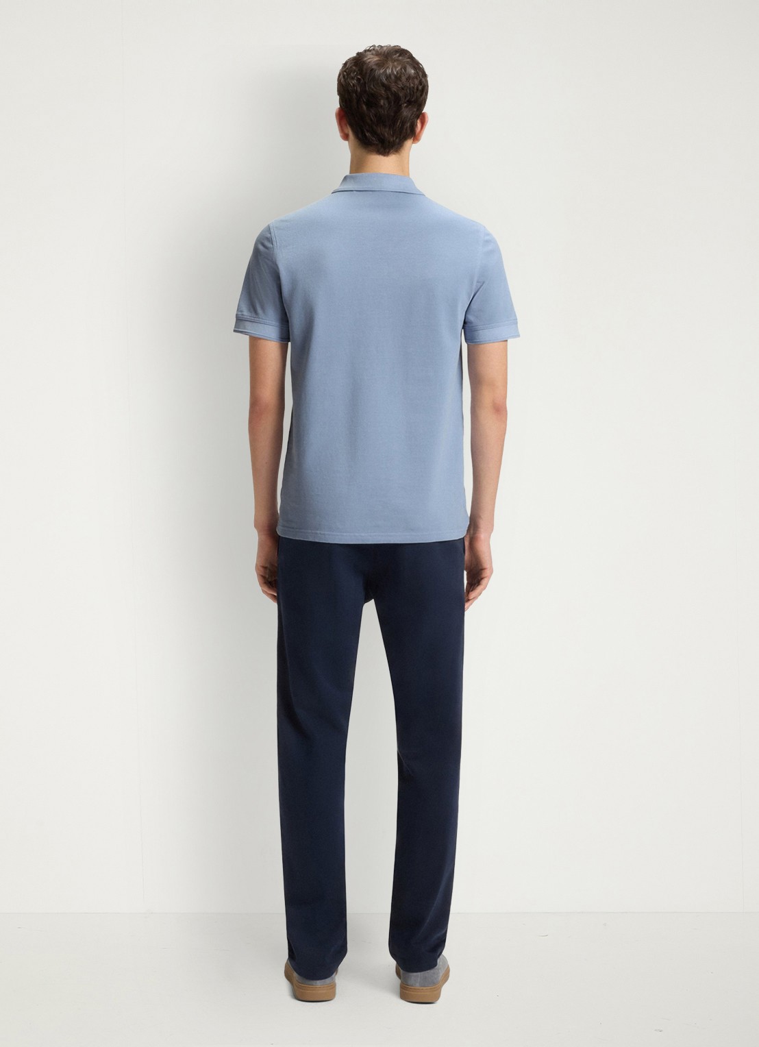 BOSS Prime regular fit polo van piqué katoen met logo - achterkant open blue-470 / blauw