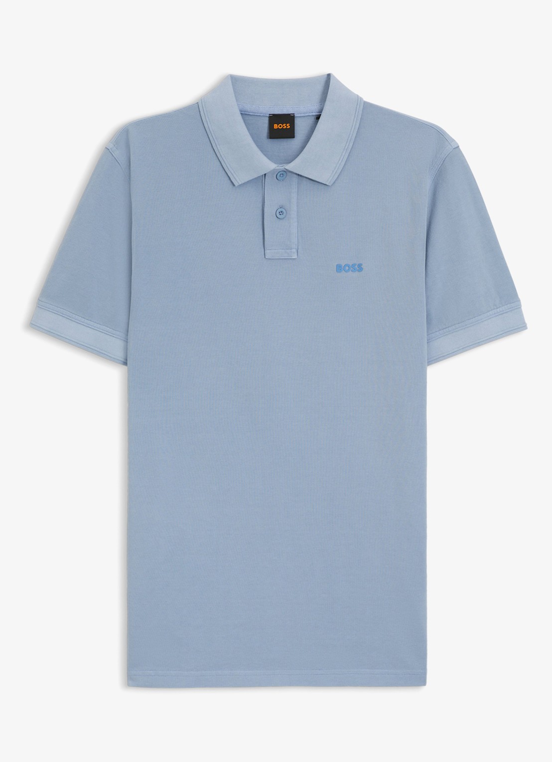 BOSS Prime regular fit polo van piqué katoen met logo - voorkant 2 open blue-470 / blauw