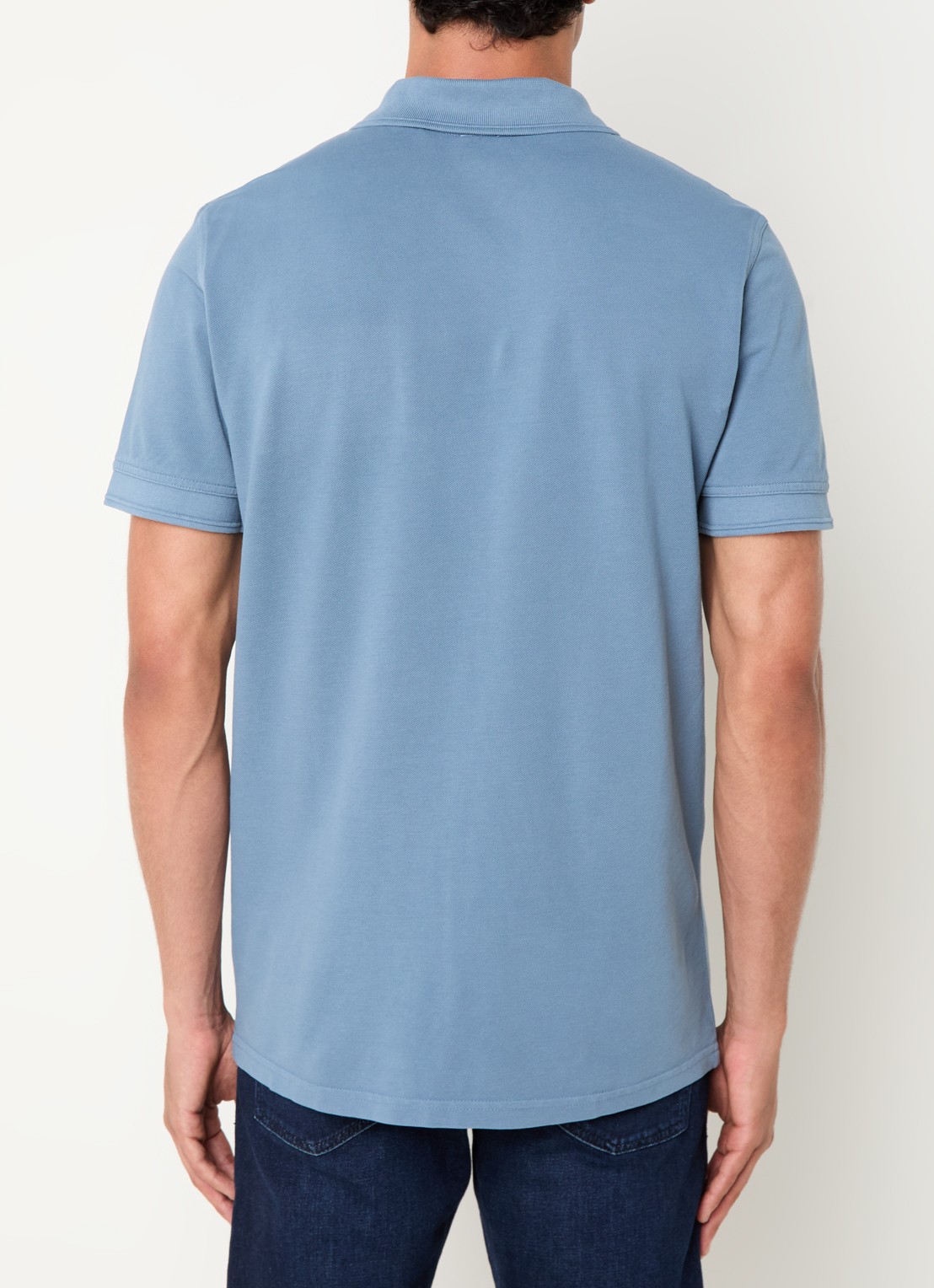 BOSS Prime regular fit polo van piqué katoen met logo - achterkant 4 open blue-472 / blauw