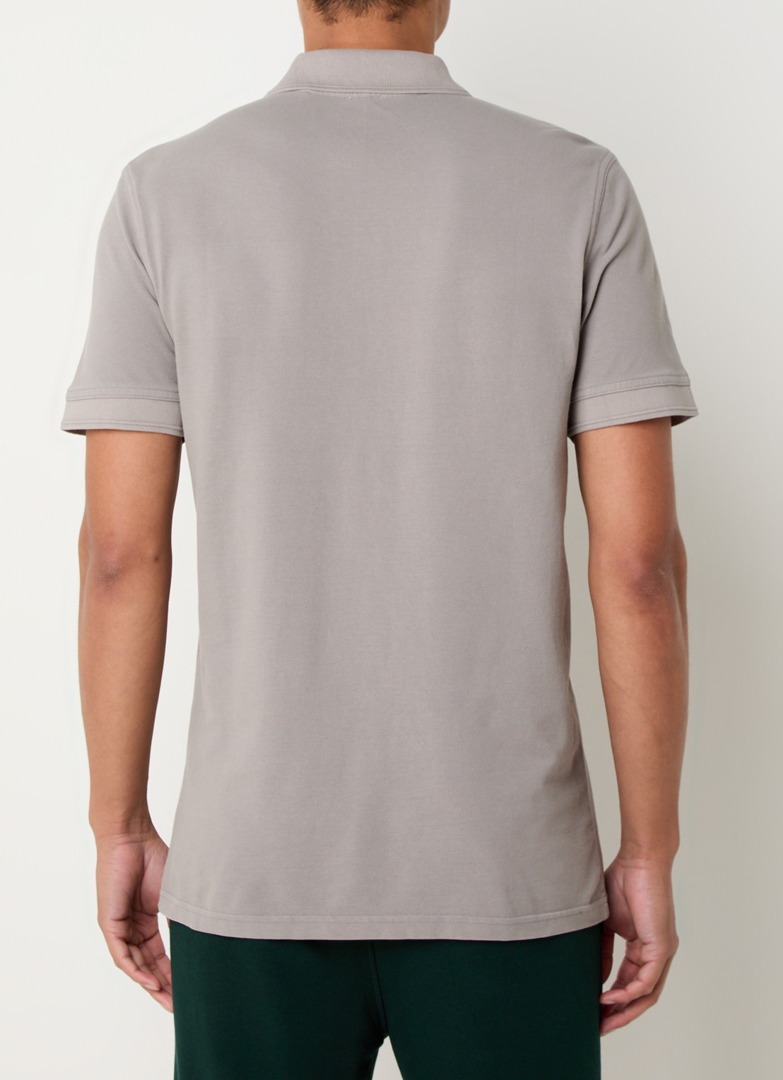 BOSS Prime regular fit polo van piqué katoen met logo - achterkant open grey-063 / grijs