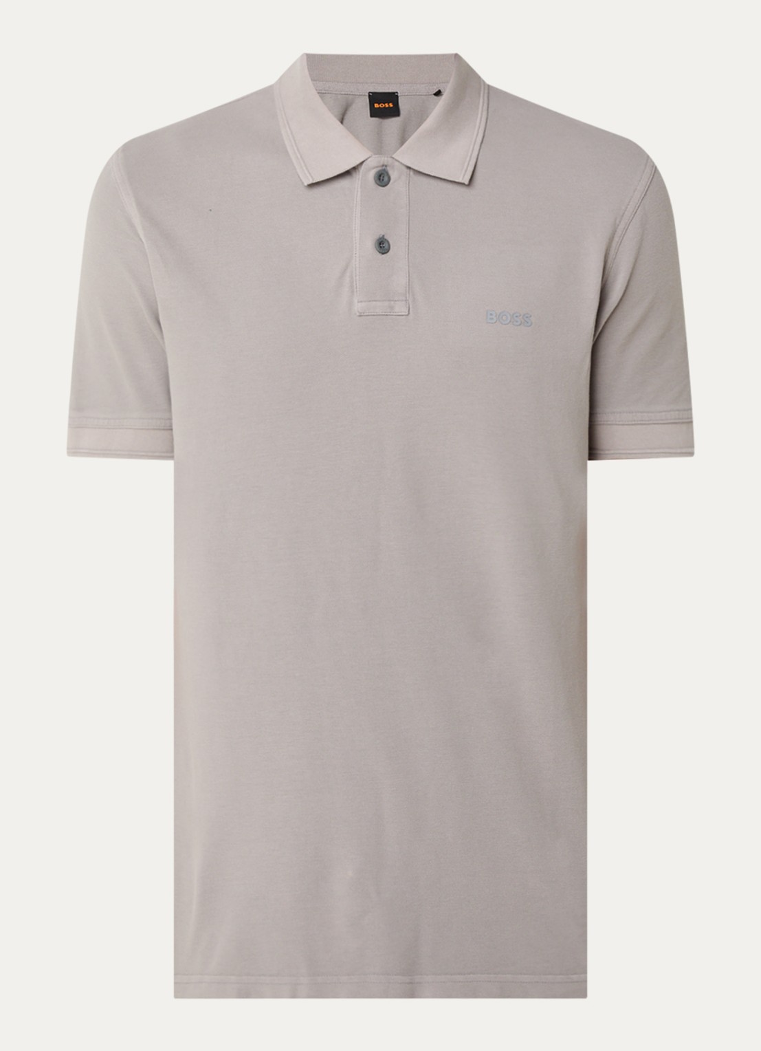 BOSS Prime regular fit polo van piqué katoen met logo - voorkant 2 open grey-063 / grijs