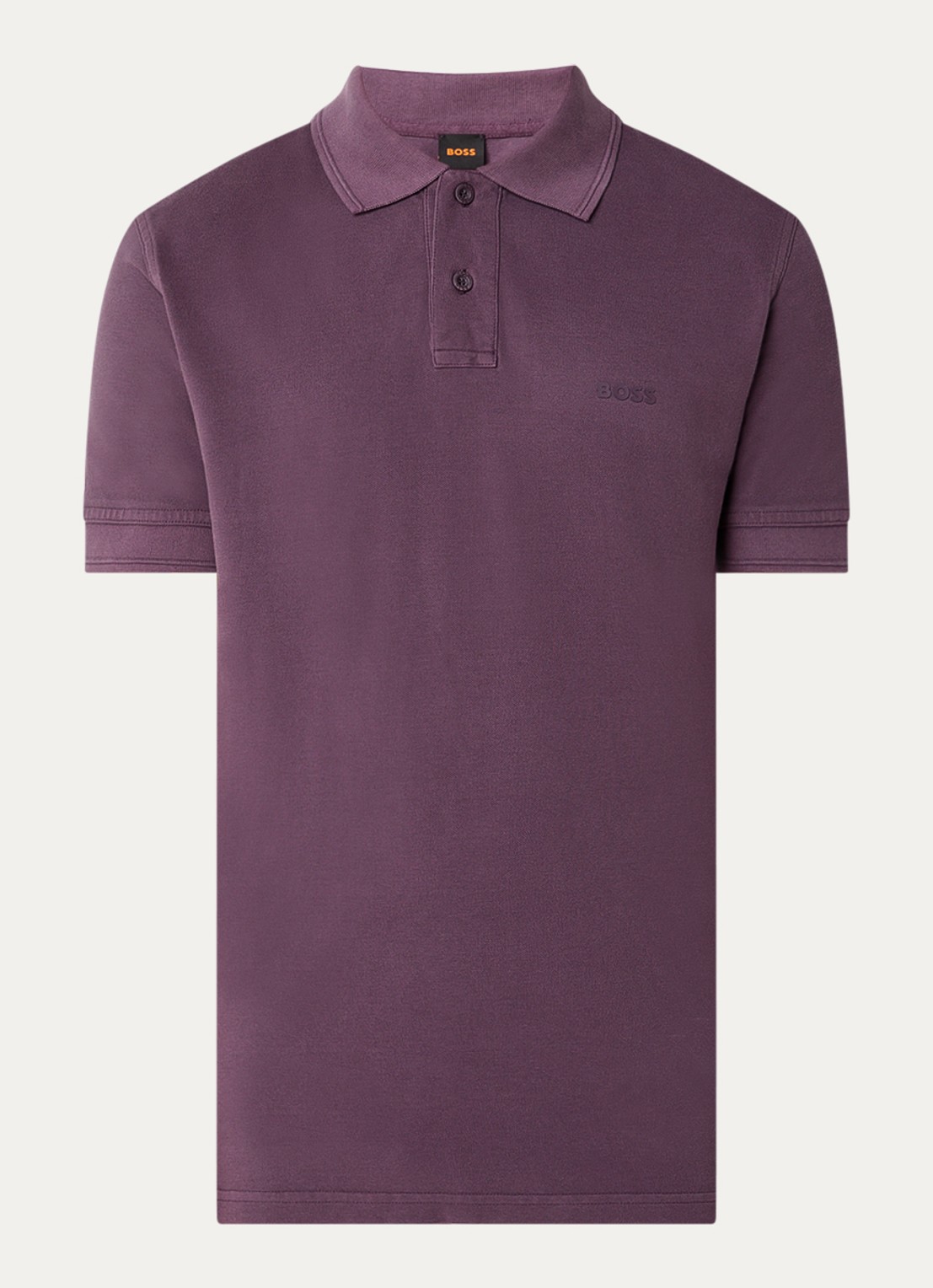 BOSS Prime regular fit polo van piqué katoen met logo - voorkant open purple-543 / paars