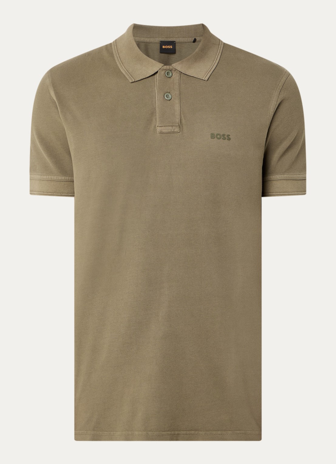 BOSS Prime regular fit polo van piqué katoen met logo - voorkant 3 open green-342 / groen