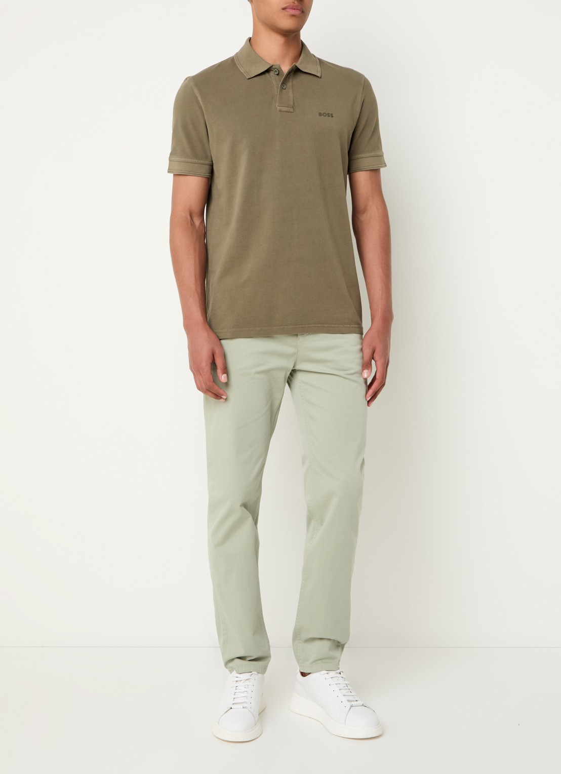 BOSS Prime regular fit polo van piqué katoen met logo - voorkant 4 open green-342 / groen