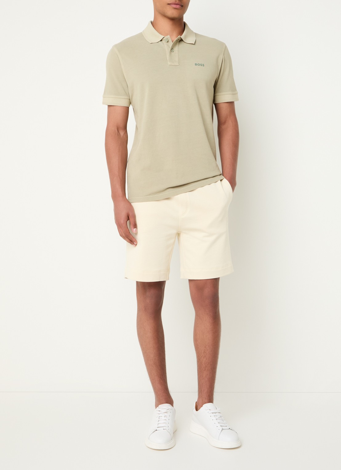BOSS Prime regular fit polo van piqué katoen met logo - voorkant 4 open green-370 / groen
