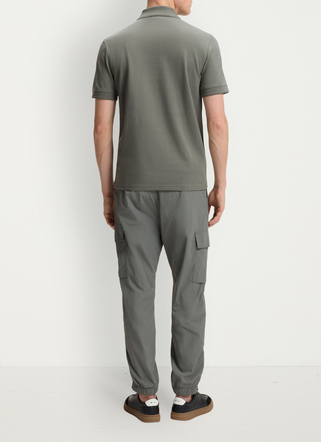 BOSS Prime regular fit polo van piqué katoen met logo - achterkant open grey-076 / grijs