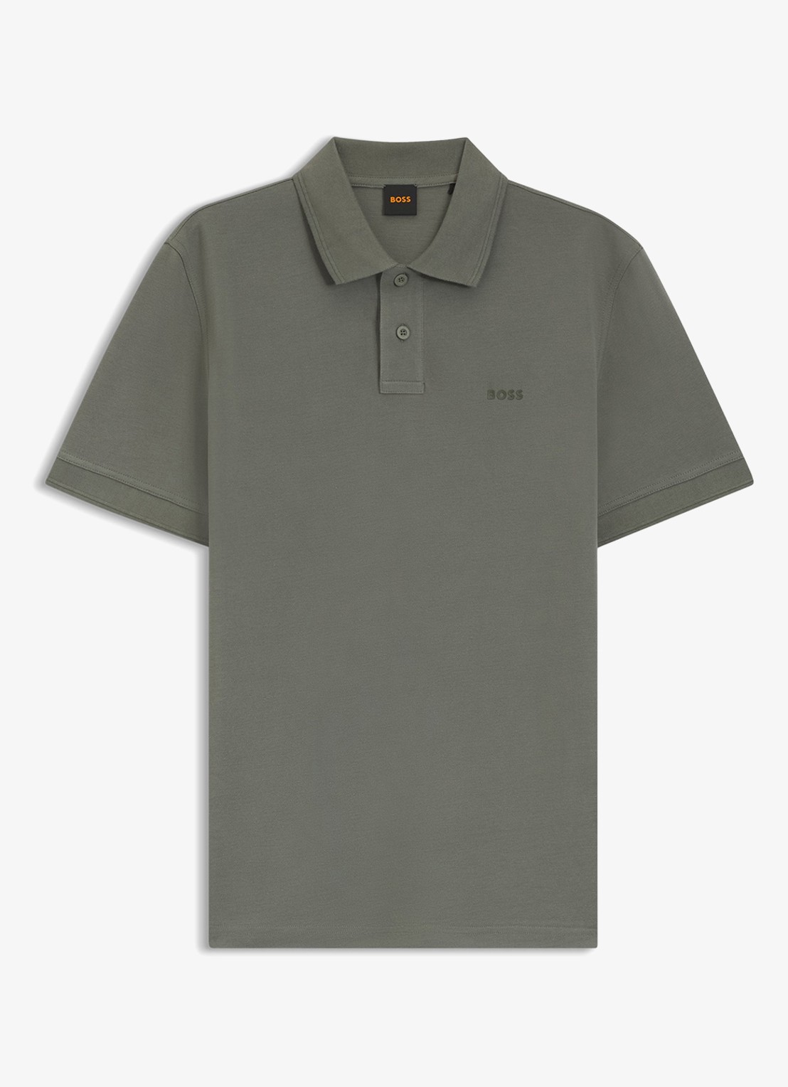 BOSS Prime regular fit polo van piqué katoen met logo - voorkant 4 open grey-076 / grijs