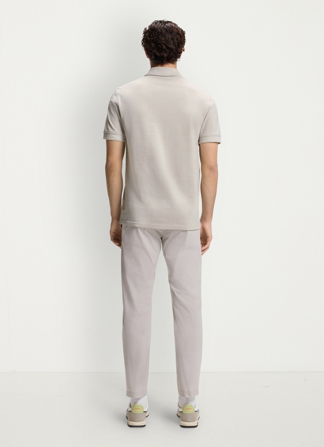 BOSS Prime regular fit polo van piqué katoen met logo - achterkant 5 open grey-070 / grijs