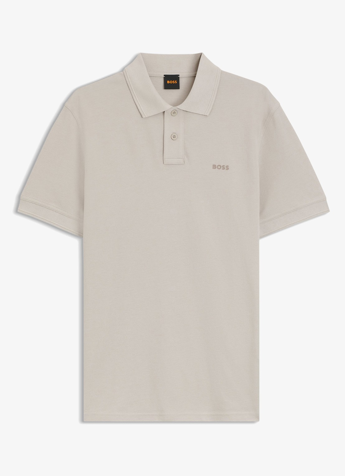 BOSS Prime regular fit polo van piqué katoen met logo - voorkant 3 open grey-070 / grijs