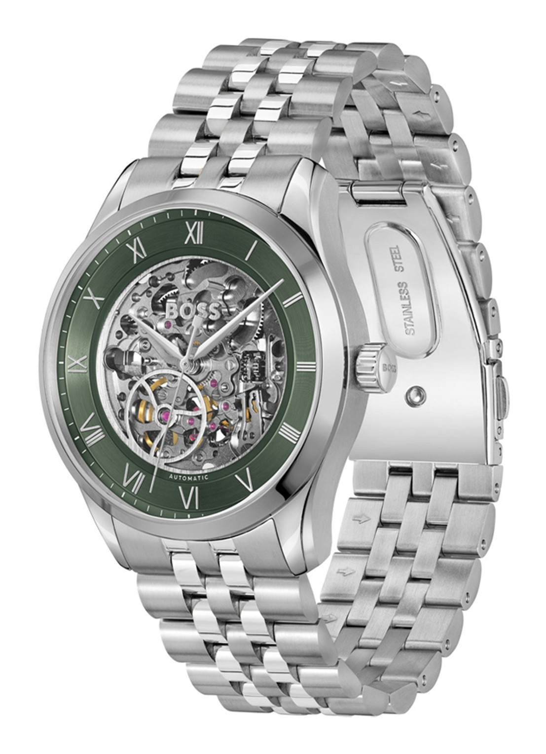 BOSS Principe Skeleton horloge HB1514236 - detail 3 zilver
