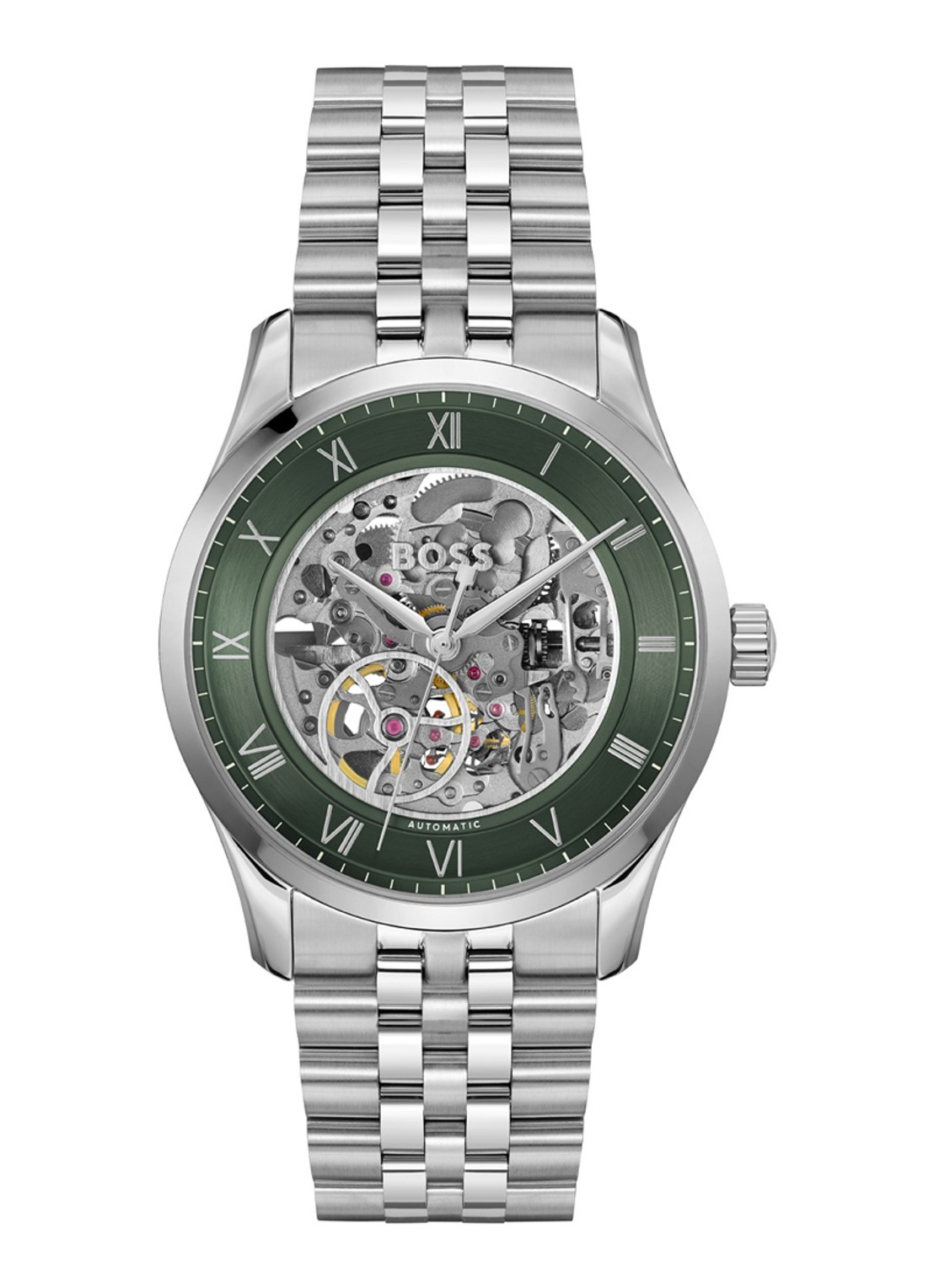 BOSS Principe Skeleton horloge HB1514236 - voorkant zilver