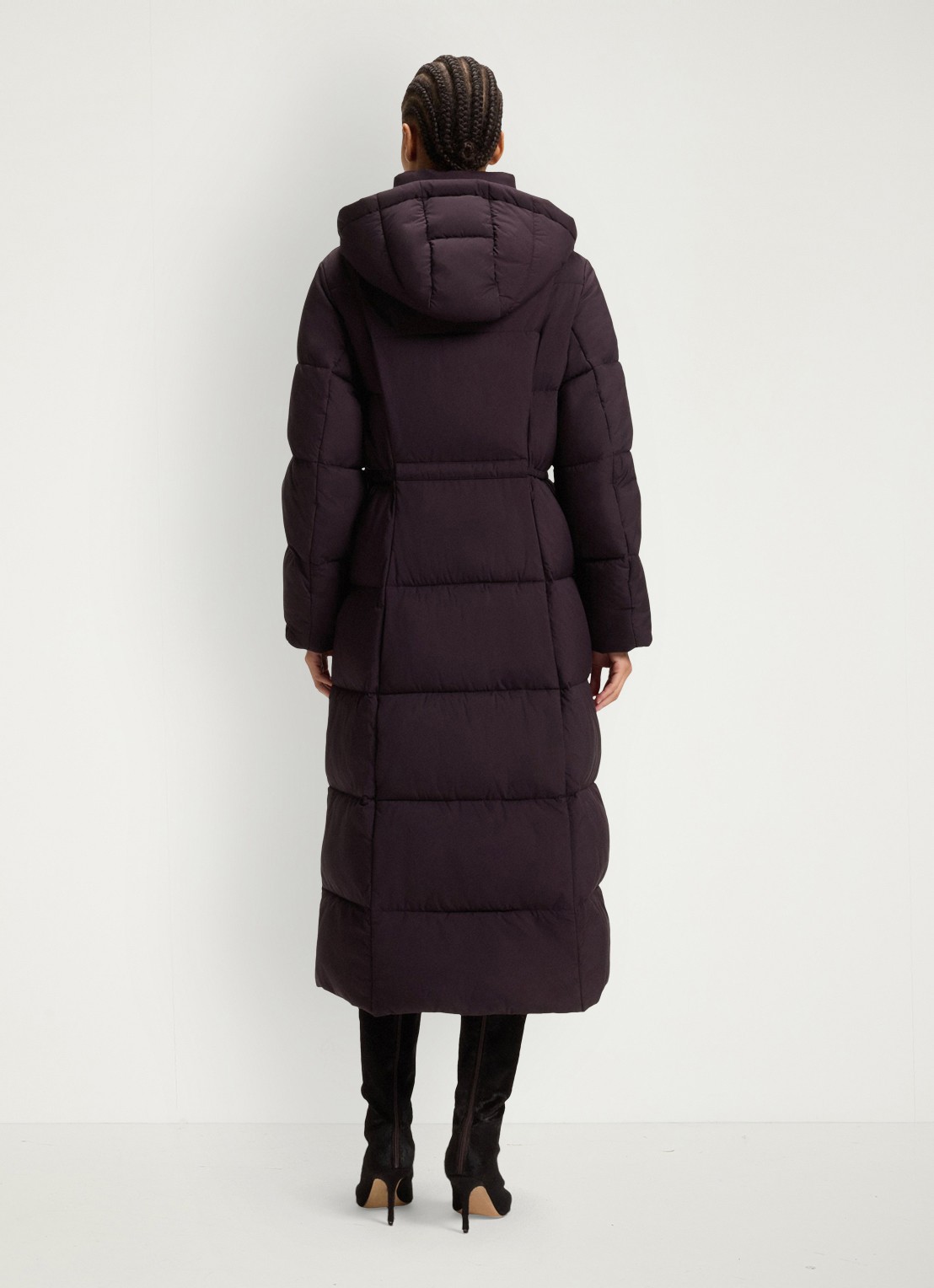 BOSS Puffer jas met ceintuur - achterkant 6 paars