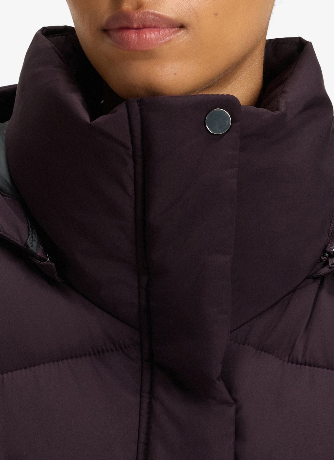 BOSS Puffer jas met ceintuur - detail 4 paars