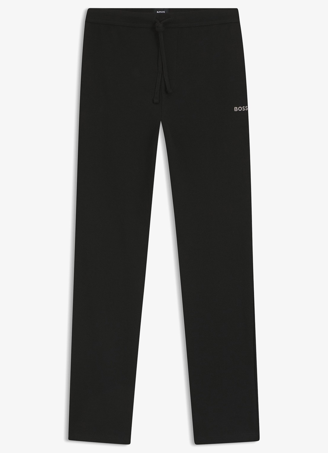 BOSS Pyjamabroek met structuur en logo - voorkant 4 zwart