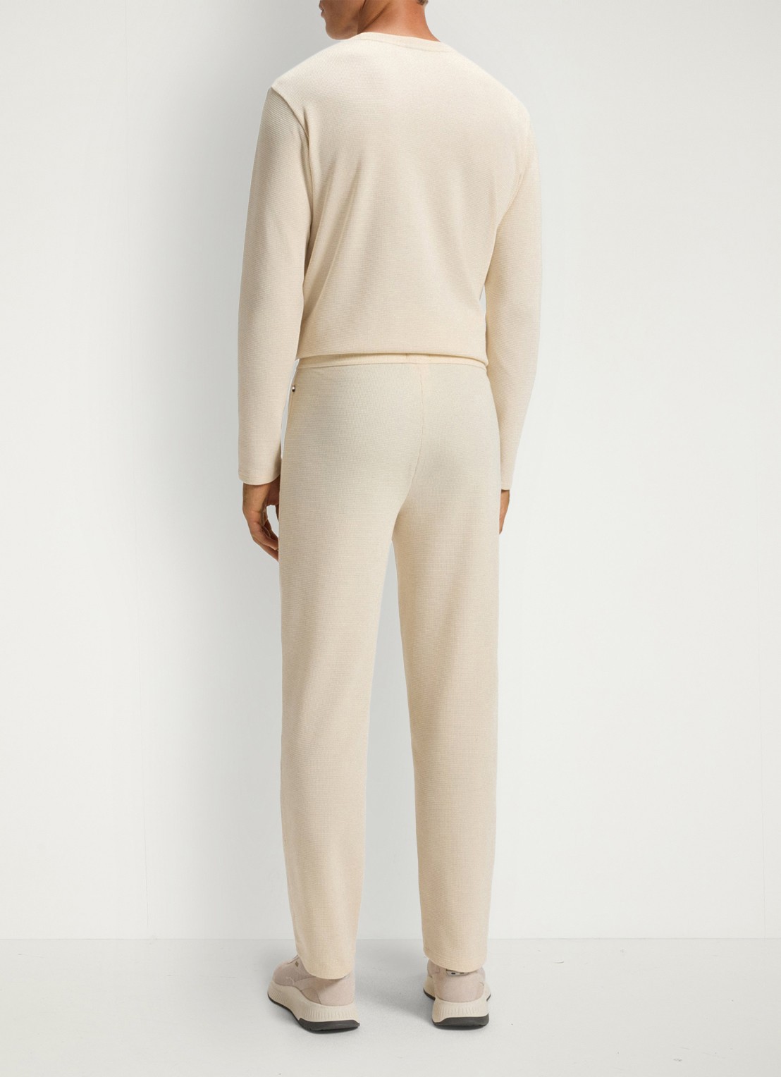 BOSS Pyjamabroek met structuur en logo - achterkant 5 creme