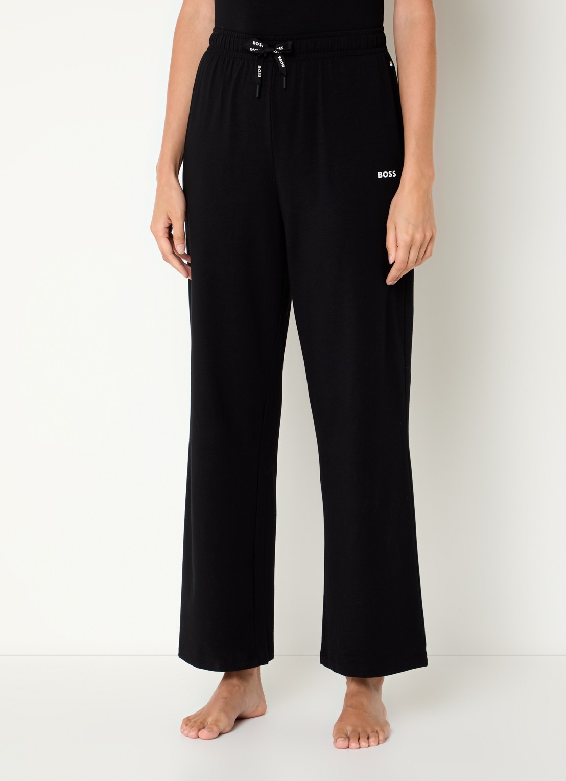 BOSS Pyjamabroek van  katoen met logo - detail 3 zwart