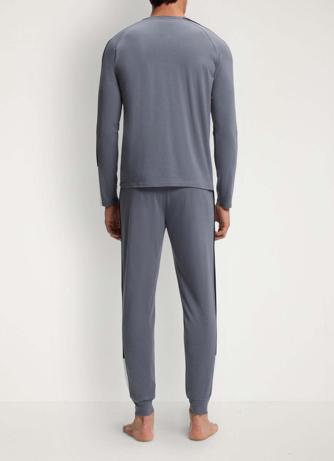 BOSS Pyjamaset met logo - achterkant grijs