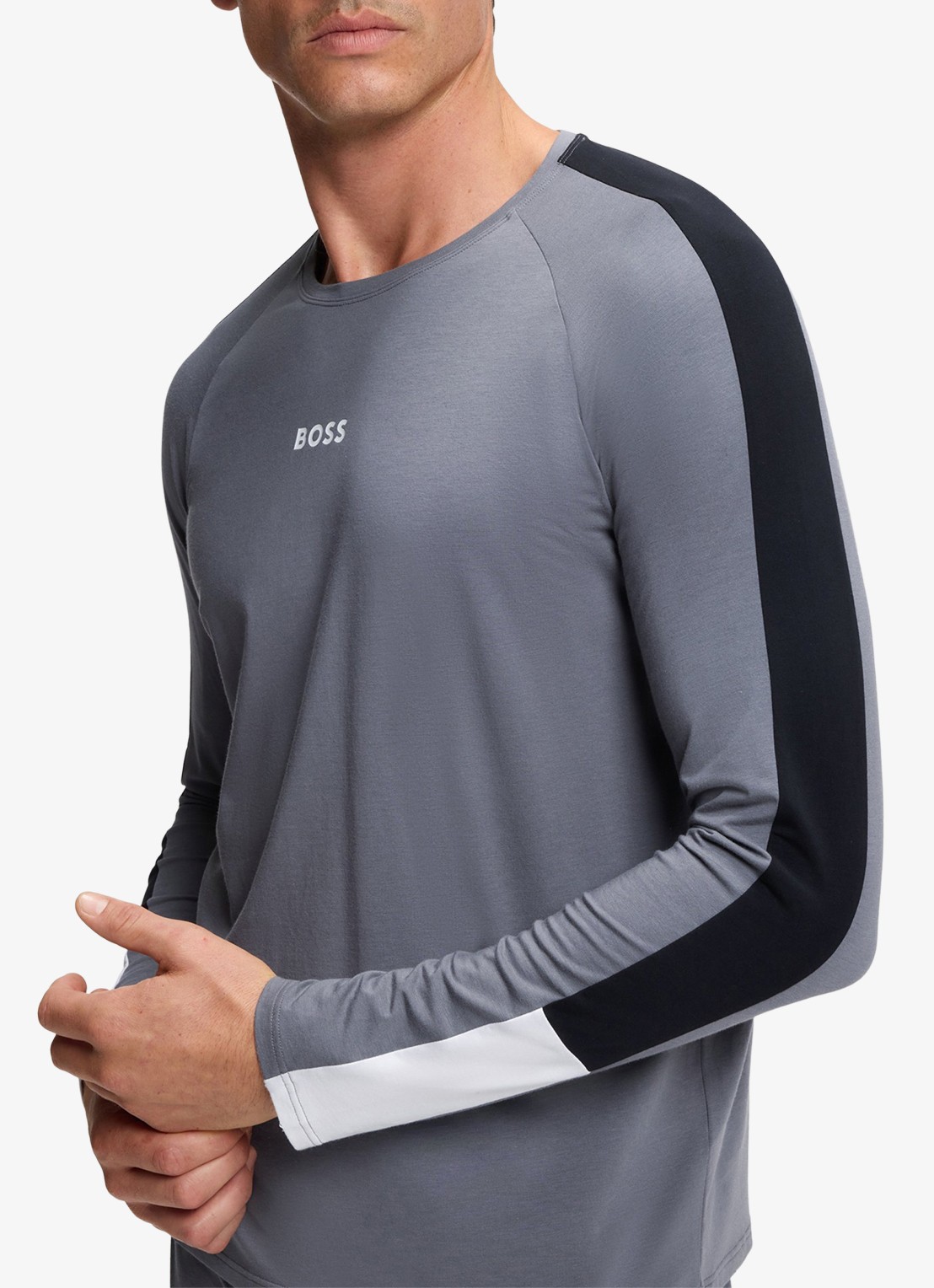BOSS Pyjamaset met logo - detail 3 grijs