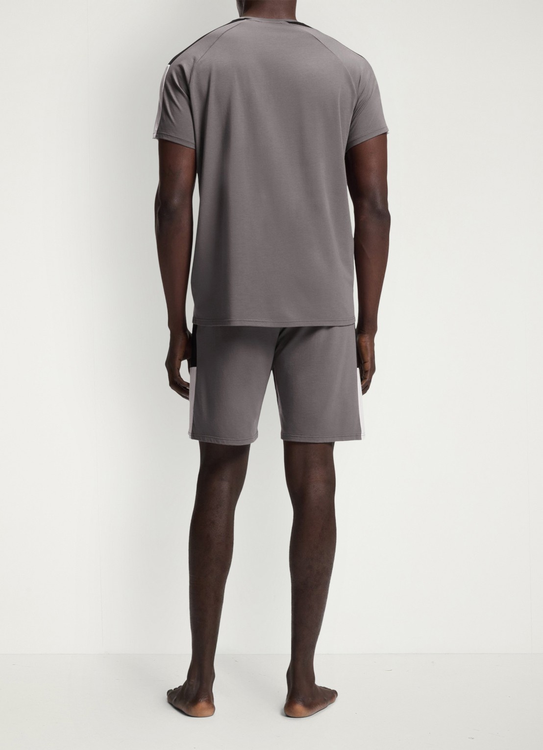 BOSS Pyjamaset met logo - achterkant 3 donkergrijs