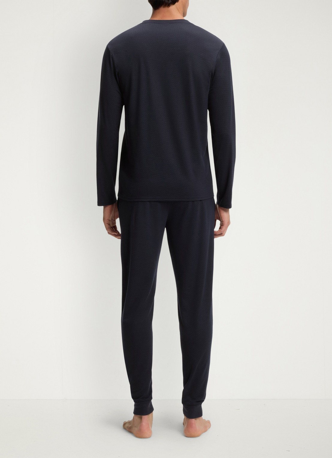 BOSS Pyjamaset  met structuur - achterkant 3 donkerblauw