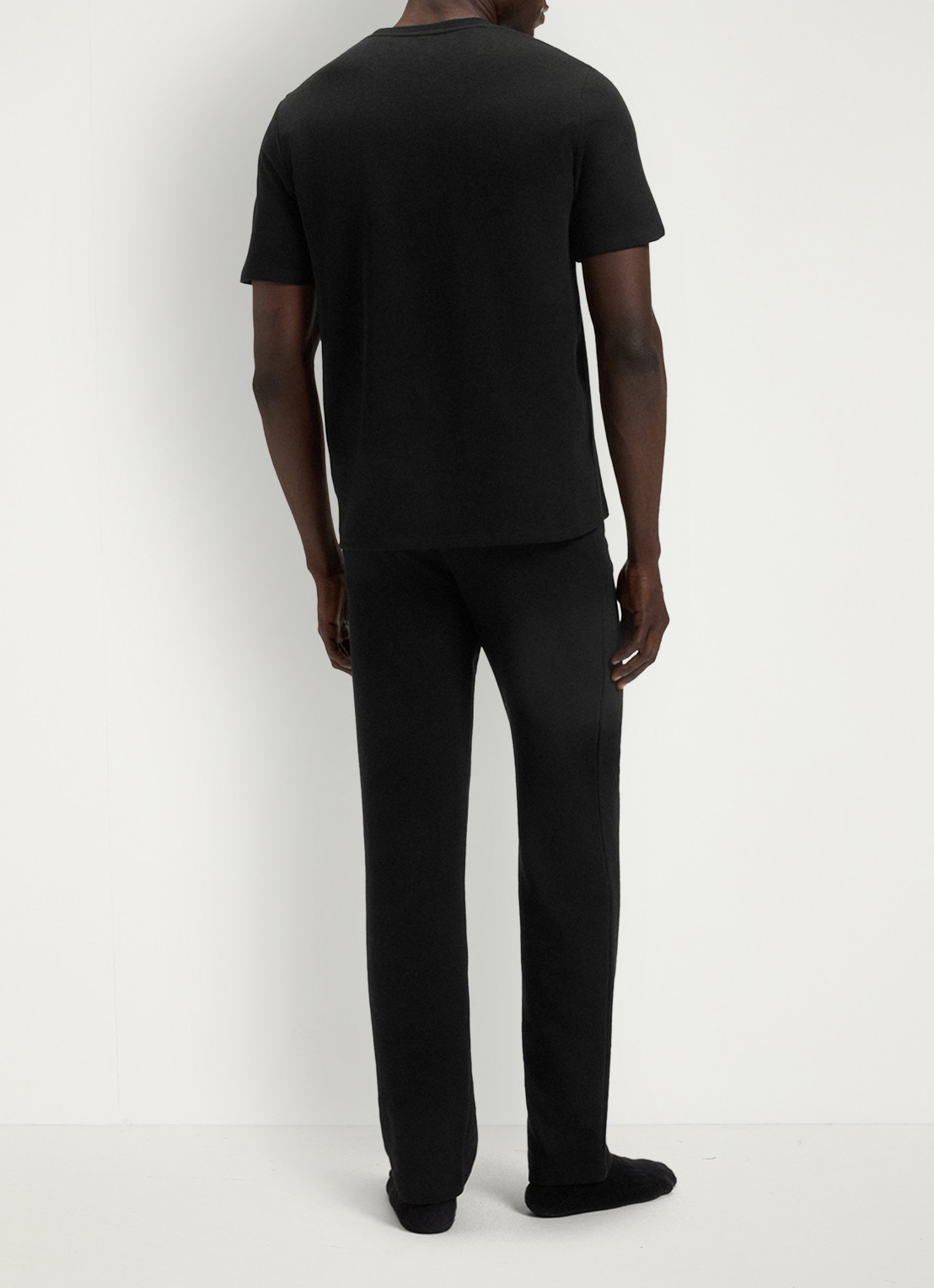 BOSS Pyjamashirt van een katoenmix met logostiksel - achterkant black-001 / zwart