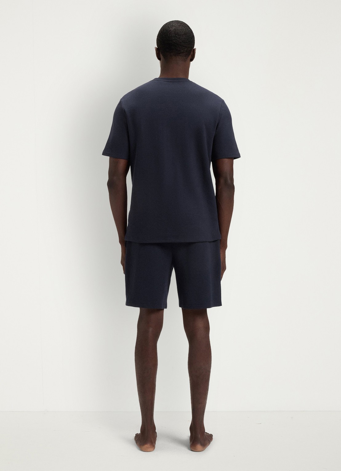 BOSS Pyjamashirt van een katoenmix met logostiksel - achterkant dark blue-403 / blauw