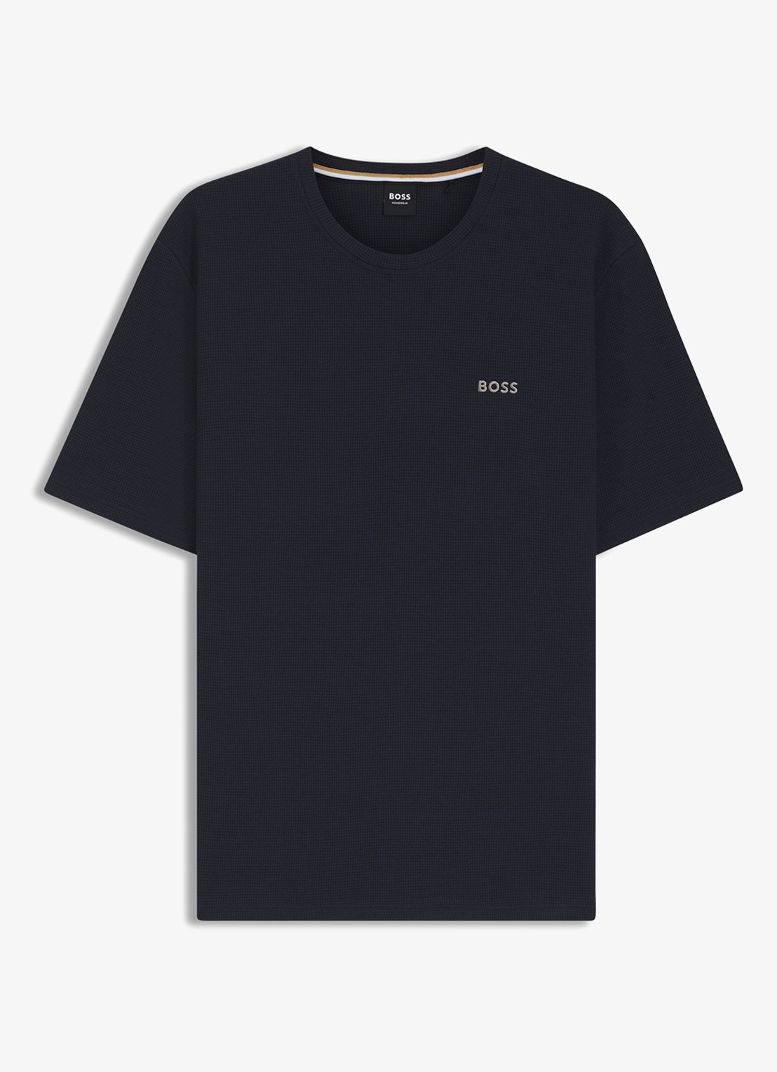 BOSS Pyjamashirt van een katoenmix met logostiksel - voorkant 2 dark blue-403 / blauw