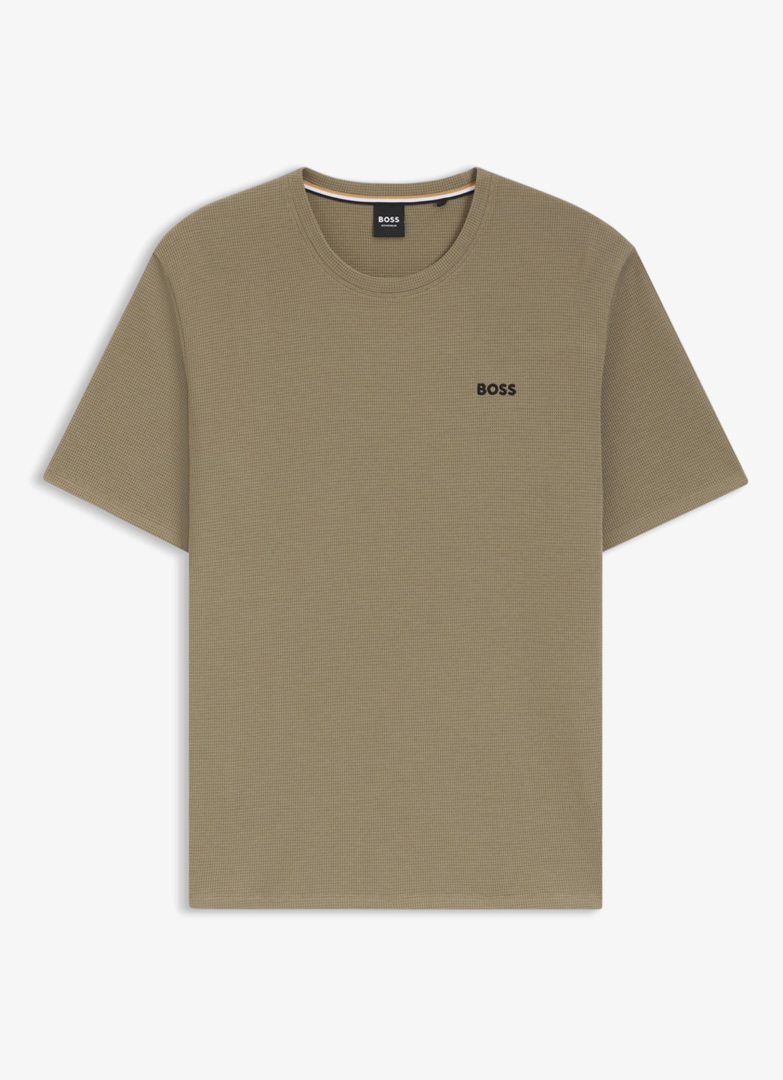 BOSS Pyjamashirt van een katoenmix met logostiksel - voorkant open brown-245 / bruin