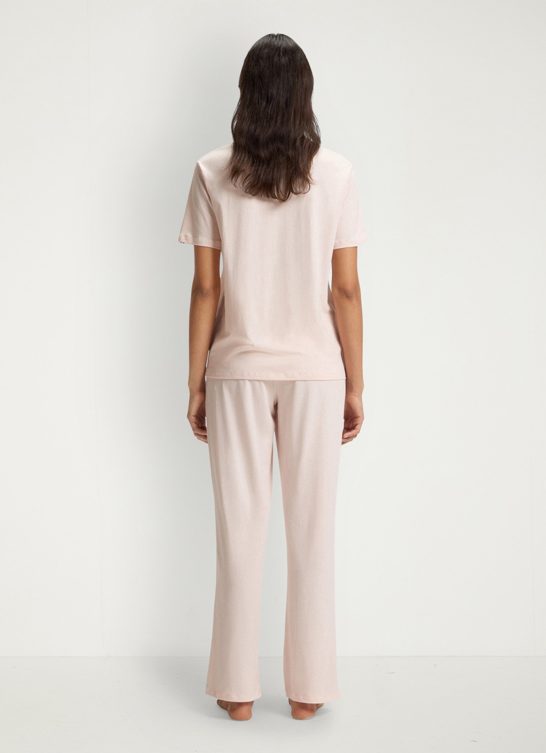 BOSS Pyjamashirt van stretchkatoen met logoprint - achterkant 3 light/pastel pink-680 / roze