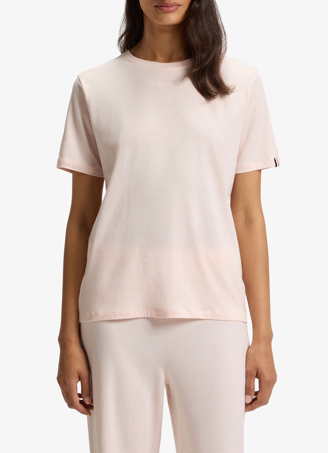 BOSS Pyjamashirt van stretchkatoen met logoprint - detail 4 light/pastel pink-680 / roze