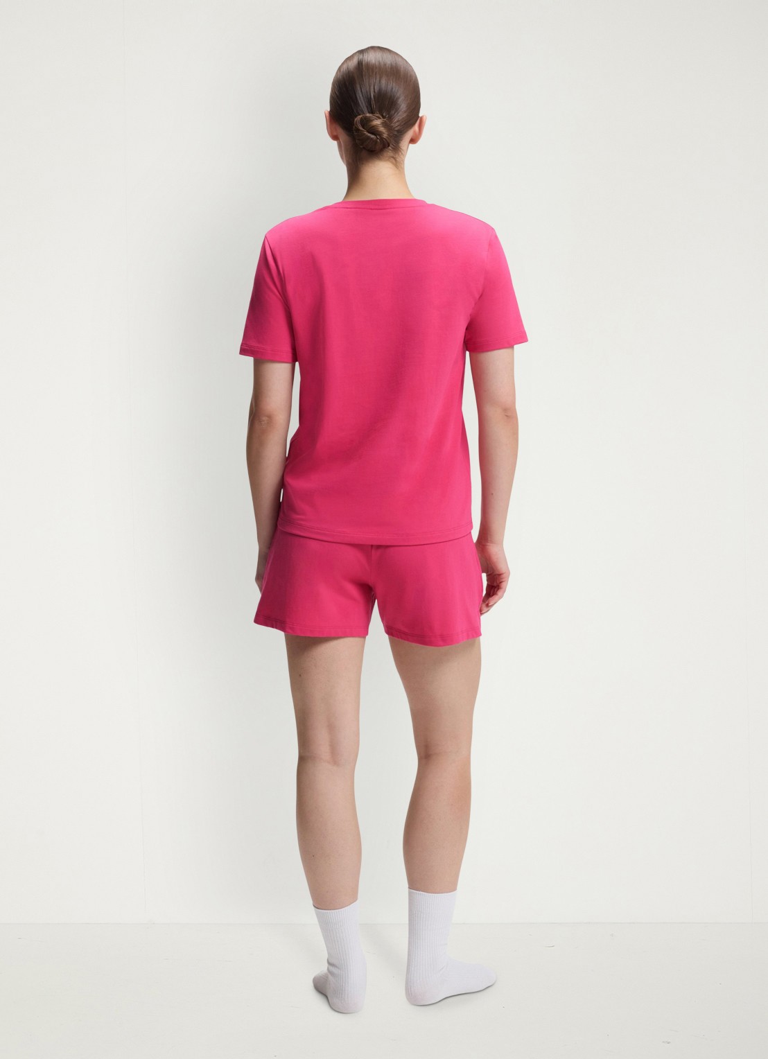 BOSS Pyjamashirt van stretchkatoen met logoprint - achterkant 5 medium pink-661 / roze