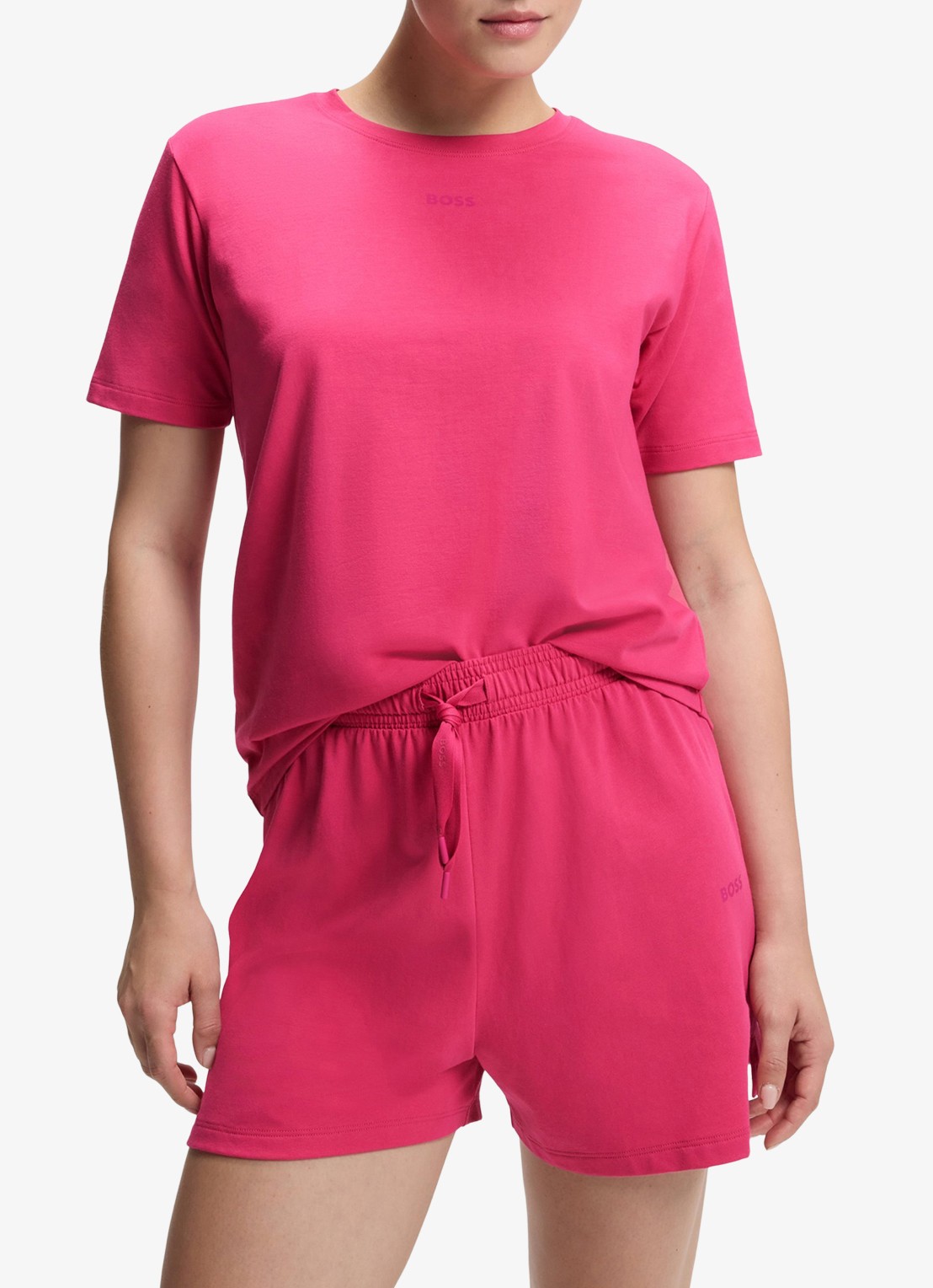 BOSS Pyjamashirt van stretchkatoen met logoprint - detail 3 medium pink-661 / roze