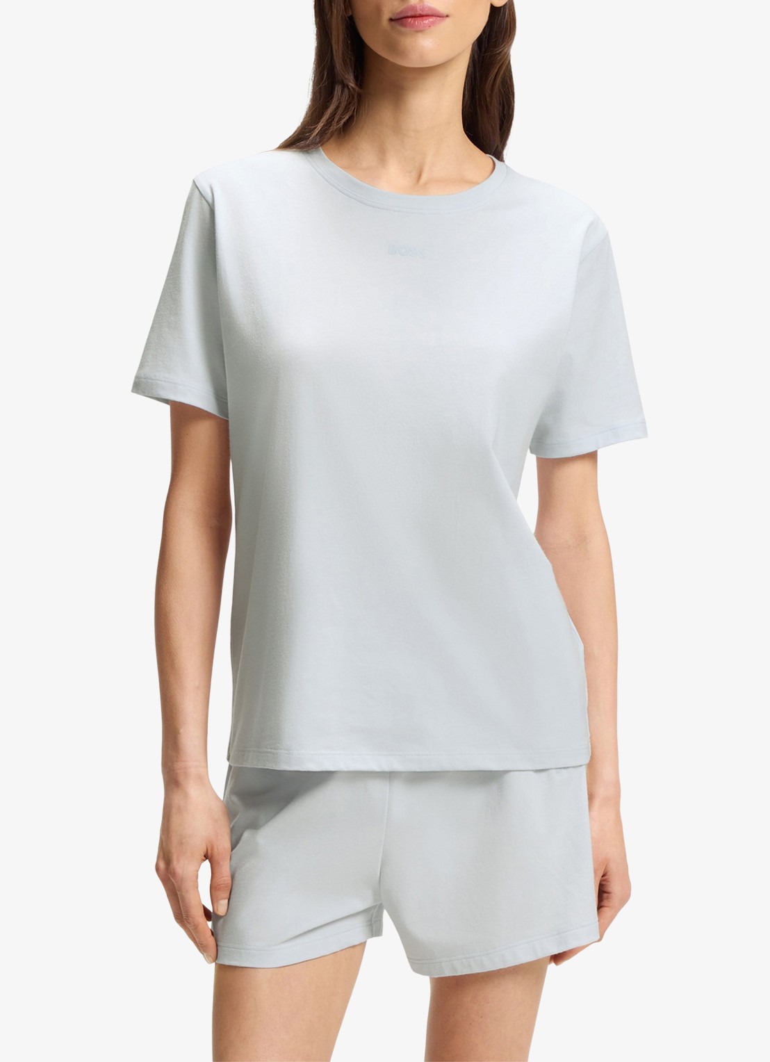 BOSS Pyjamashirt van stretchkatoen met logoprint - detail light/pastel purple-531 / paars