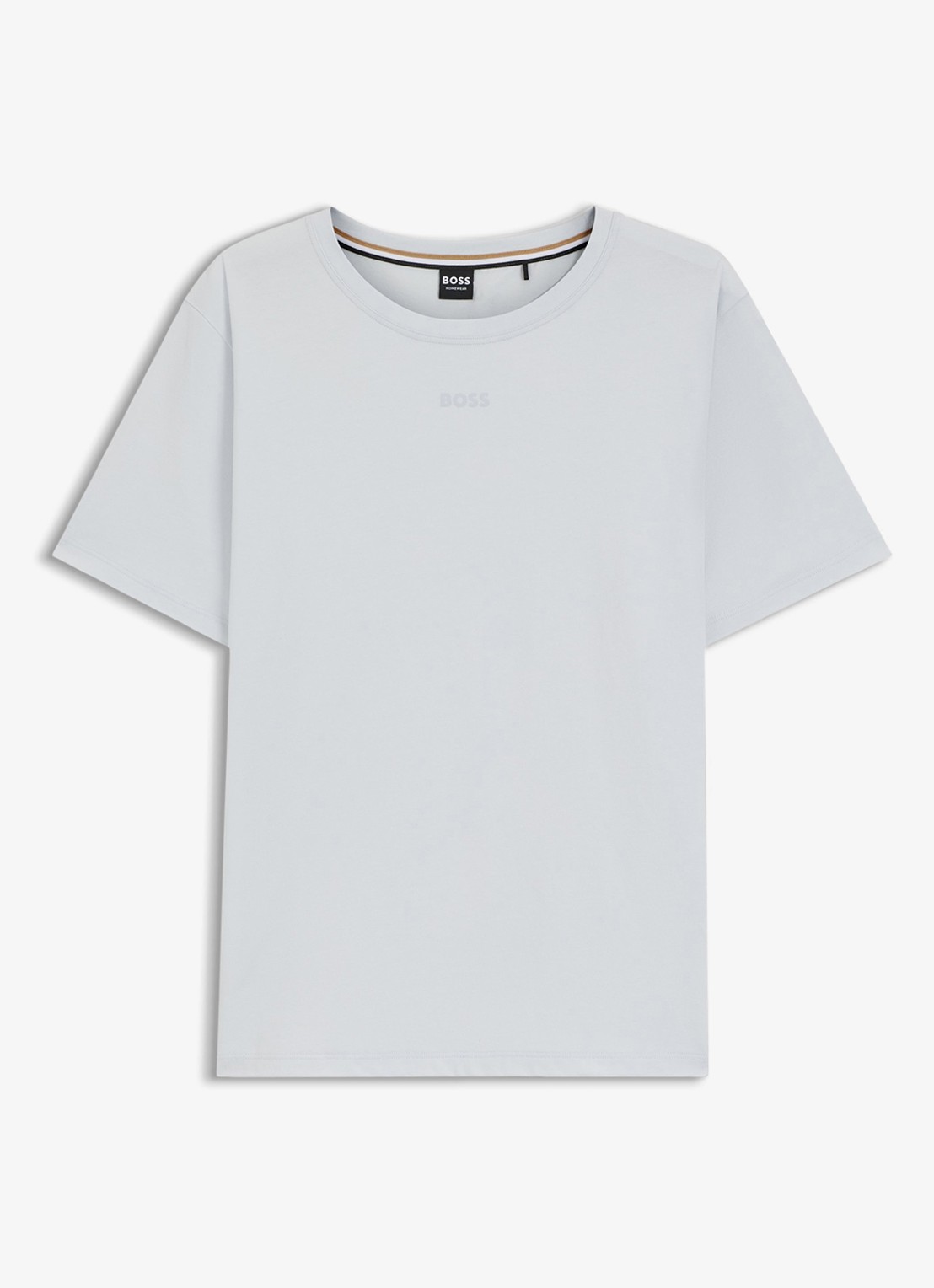 BOSS Pyjamashirt van stretchkatoen met logoprint - voorkant 3 light/pastel purple-531 / paars