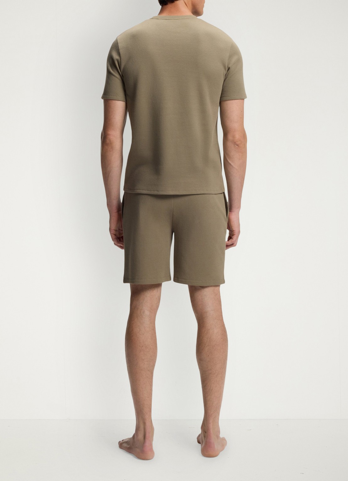 BOSS Pyjamashort van een katoenmix met logostiksel - achterkant 3 open brown-245 / bruin