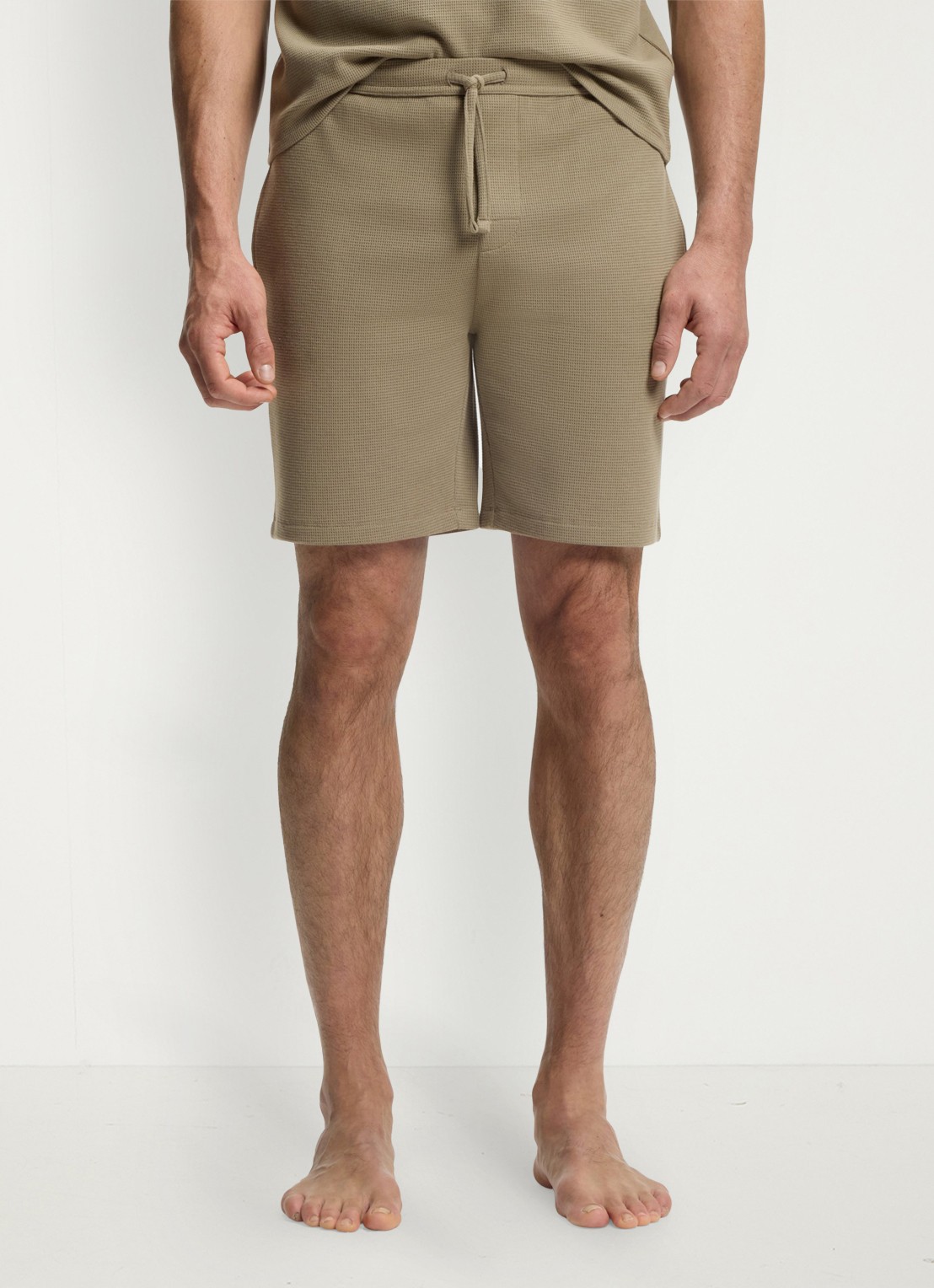 BOSS Pyjamashort van een katoenmix met logostiksel - detail open brown-245 / bruin