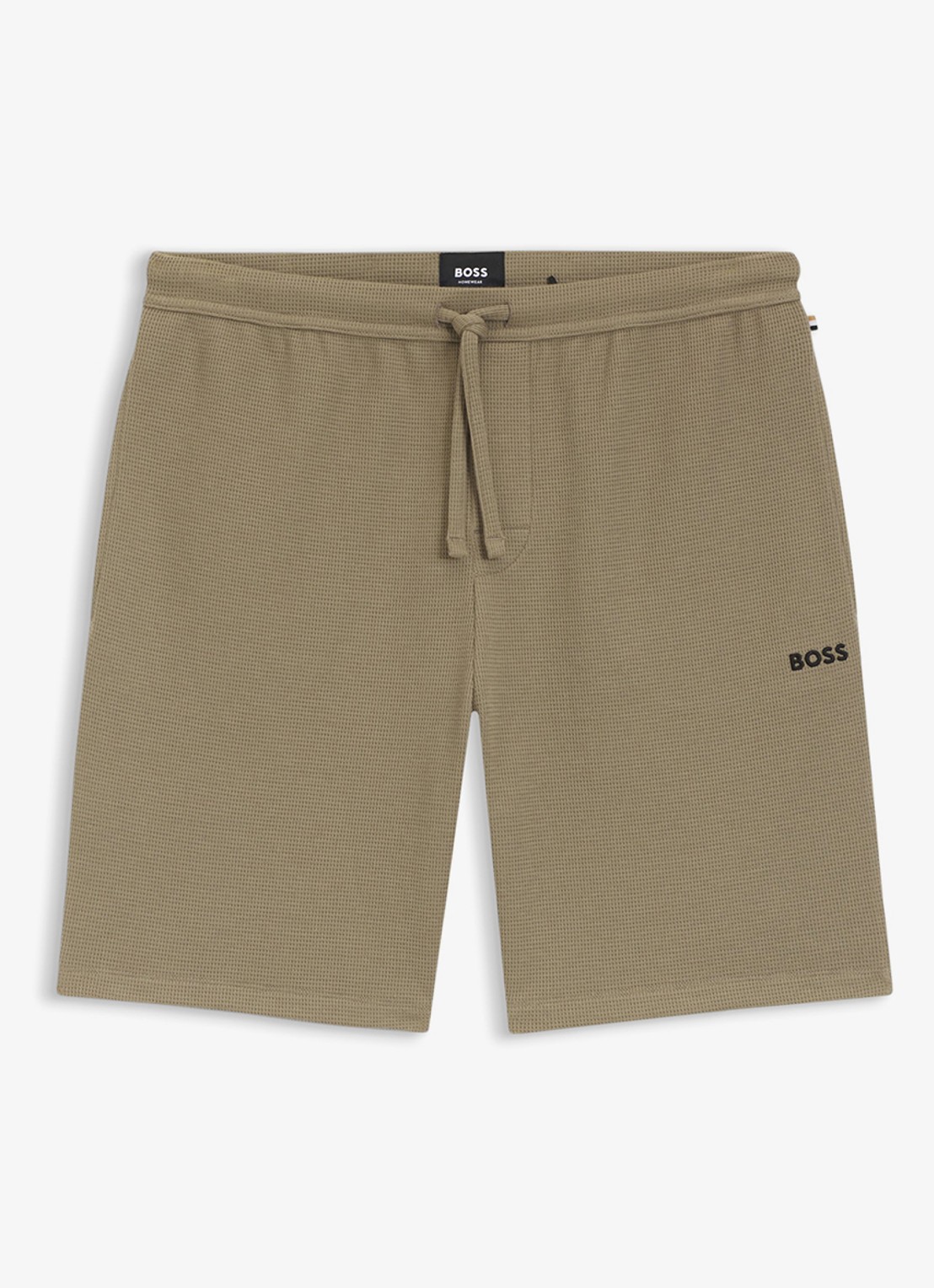 BOSS Pyjamashort van een katoenmix met logostiksel - voorkant 4 open brown-245 / bruin