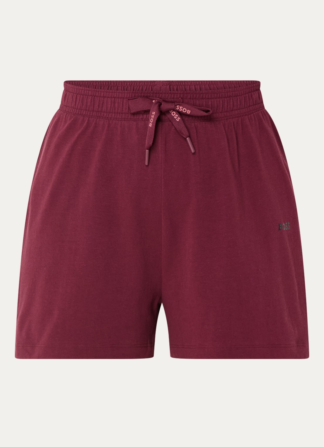 BOSS Pyjamashort van stretchkatoen met logokoorden - voorkant 2 dark red-601 / rood