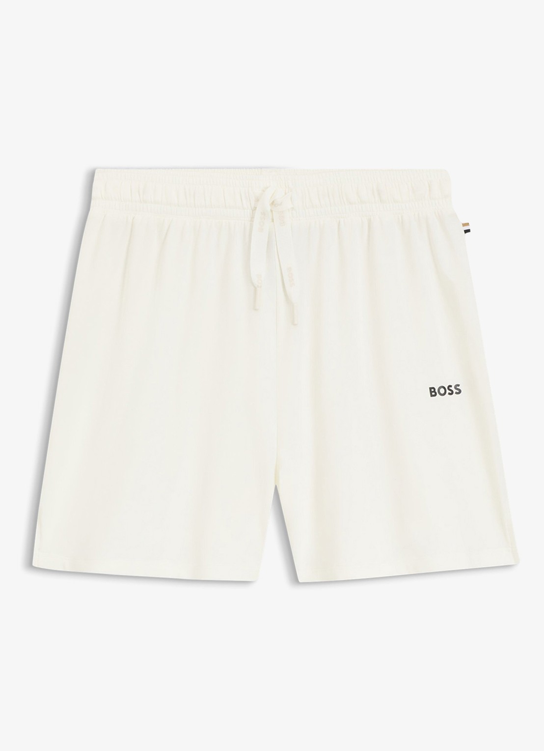 BOSS Pyjamashort van stretchkatoen met logokoorden - voorkant 4 open white-119 / wit
