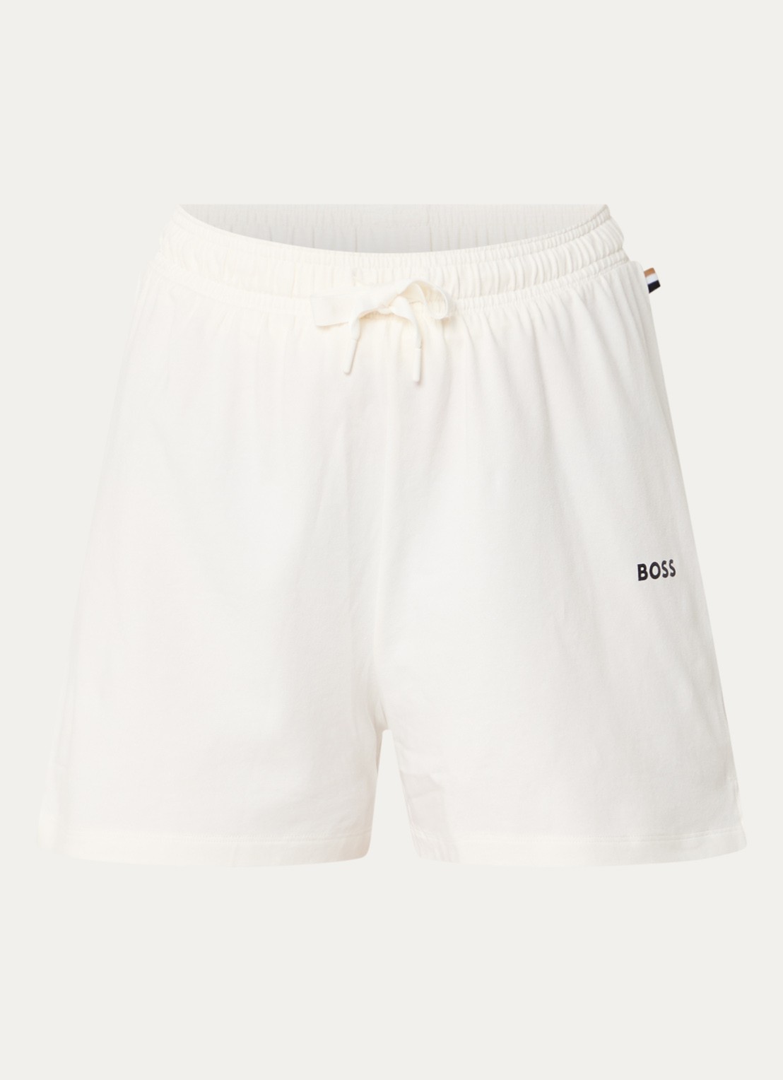 BOSS Pyjamashort van stretchkatoen met logokoorden - voorkant 6 open white-119 / wit