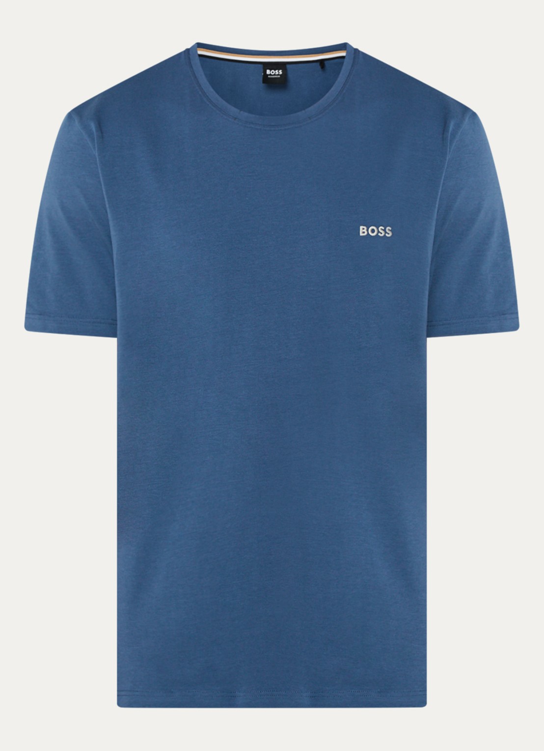 BOSS Pyjamatop met logo - voorkant staalblauw