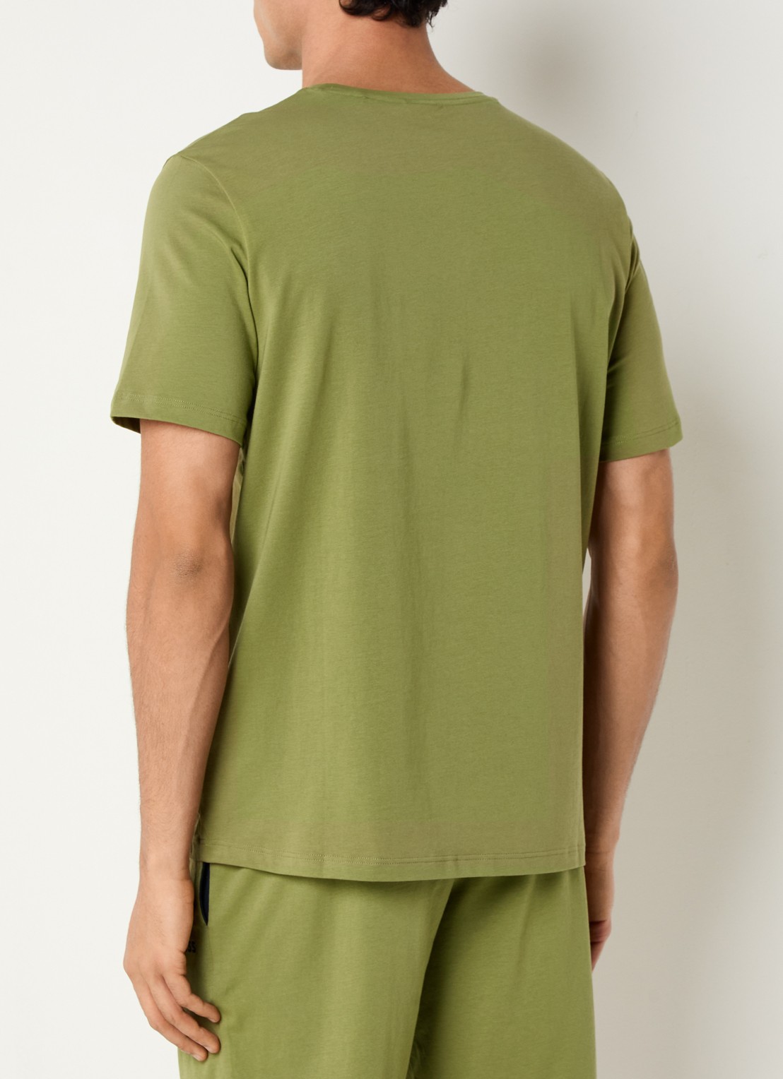 BOSS Pyjamatop met logo - achterkant 4 mosgroen