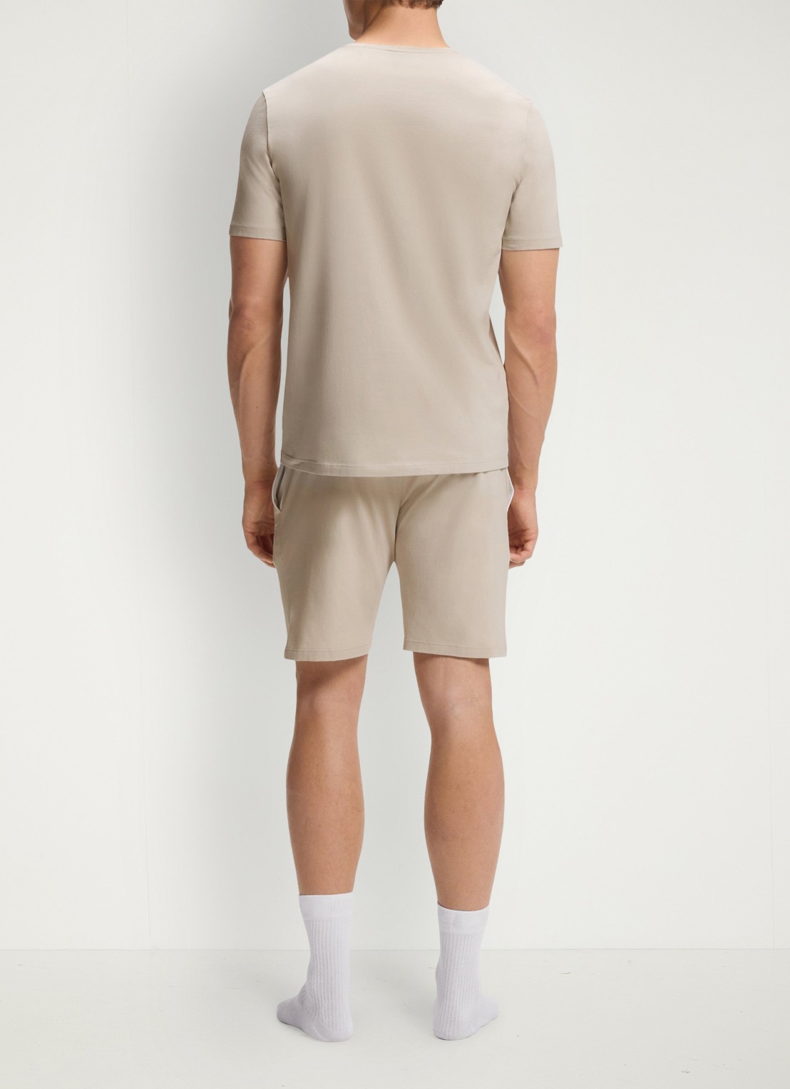 BOSS Pyjamatop met logo - achterkant 3 donkerbeige