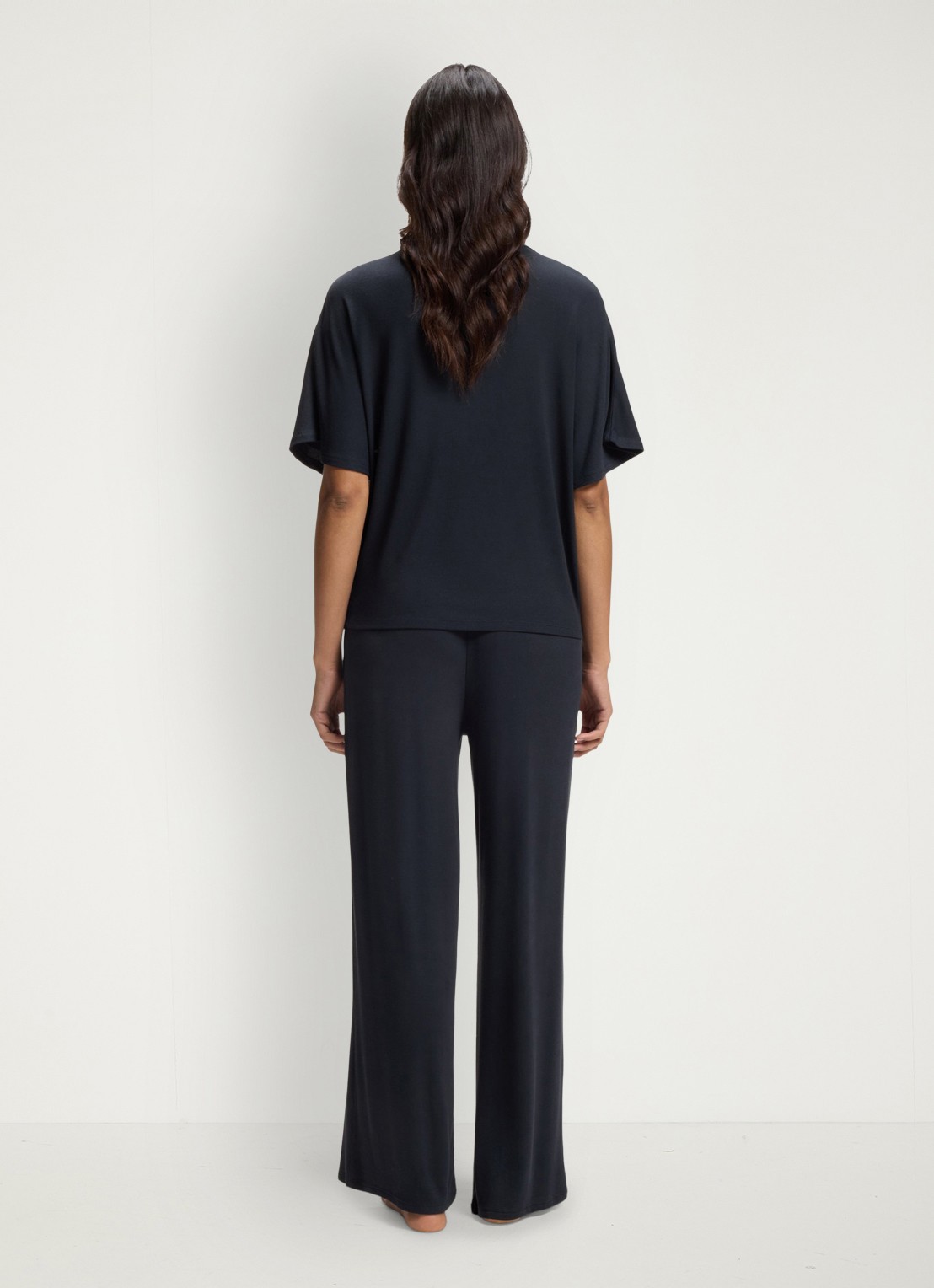 BOSS Pyjamatop met logo - achterkant donkerblauw