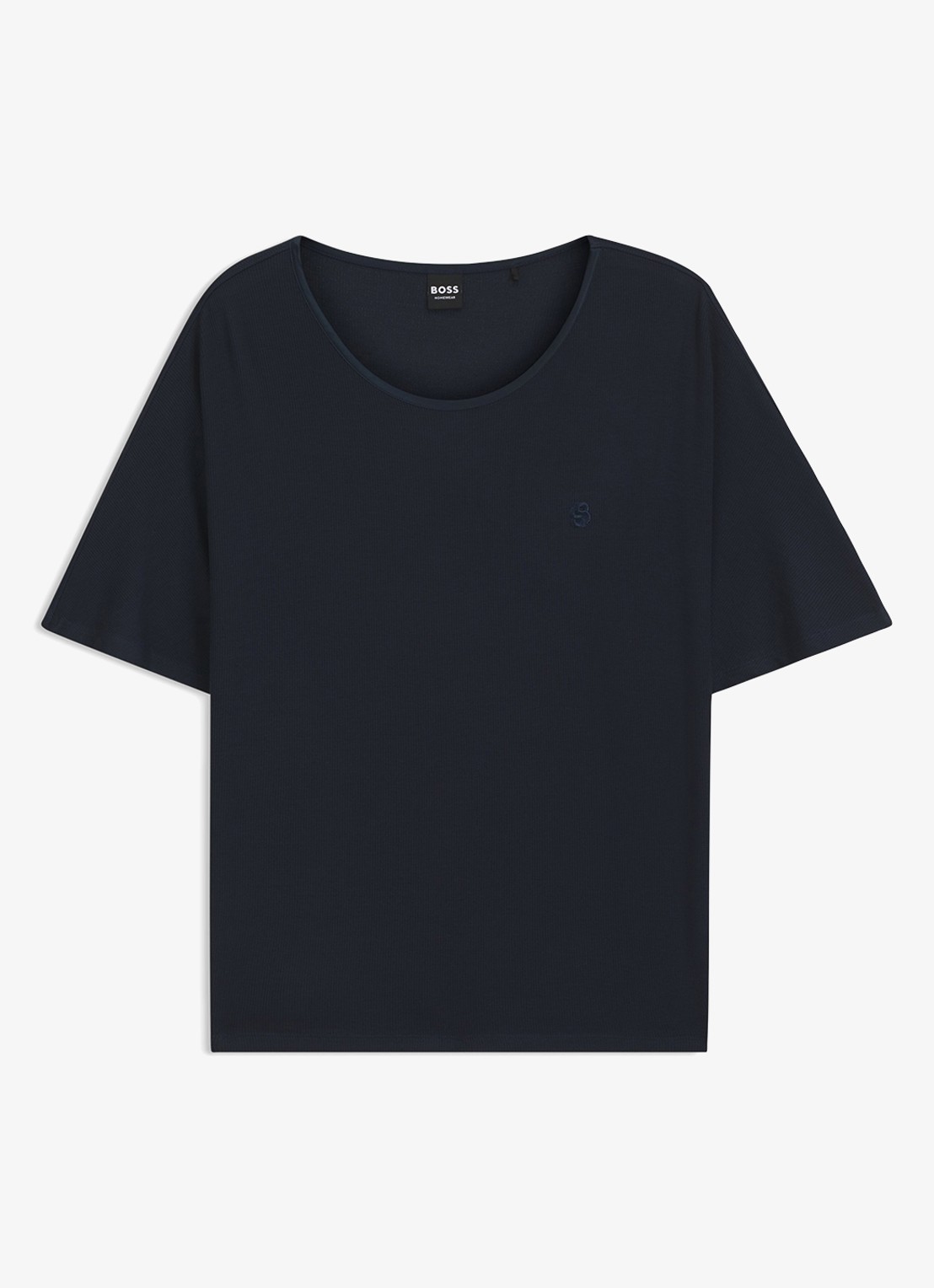 BOSS Pyjamatop met logo - voorkant 5 donkerblauw