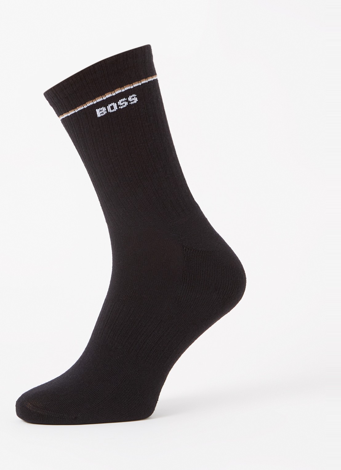 BOSS QS Iconic sokken met logo in 2-pack - detail zwart