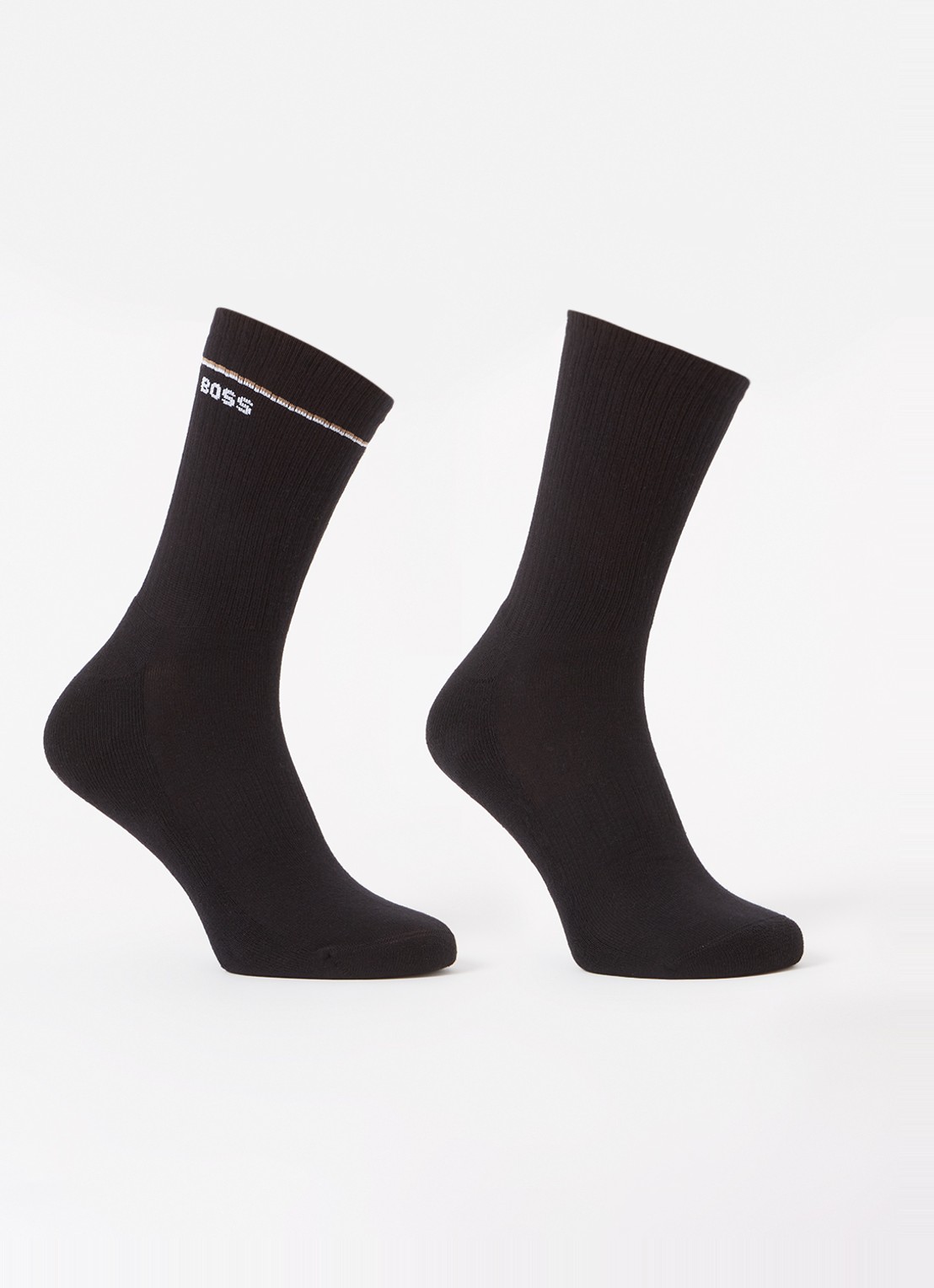 BOSS QS Iconic sokken met logo in 2-pack - voorkant 2 zwart