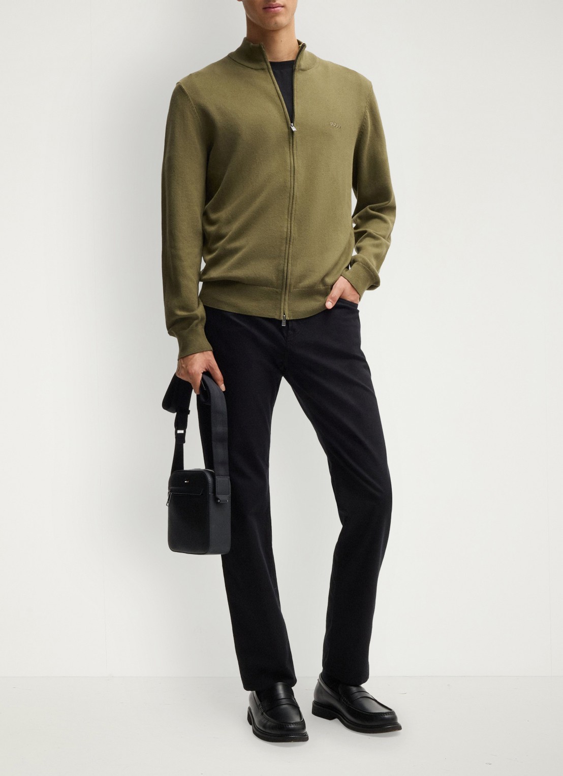 BOSS Ray NS crossbodytas met logo - detail 4 zwart